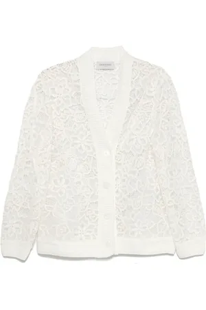 ERMANNO SCERVINO Cardigans, female, , Size: S Macramé Cardigan with V-Neck
