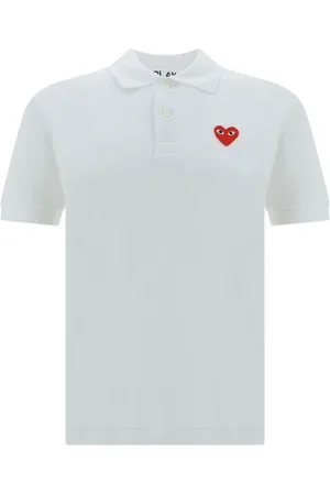 Comme des Garçons Polo Shirts, male, , Size: S Iconic Logo Patch Cotton Polo Shirt