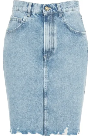 Cycle Denim Skirts, female, , Size: W28 Denim Fringed Midi Skirt