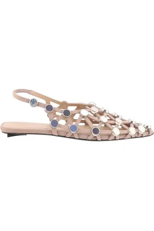 The Attico Ballerinas, female, , Size: 7 1/2 US Grid Ballerinas with Pearl Embellishments