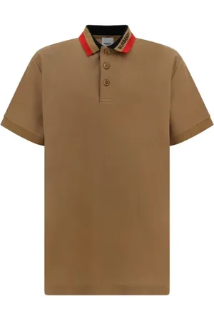 Burberry Polo Shirts, male, , Size: XS Cotton Polo Shirt with Monogram