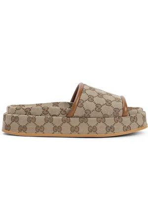 Gucci Sliders, female, , Size: 6 US Chic Leather Sandals for Summer Outings