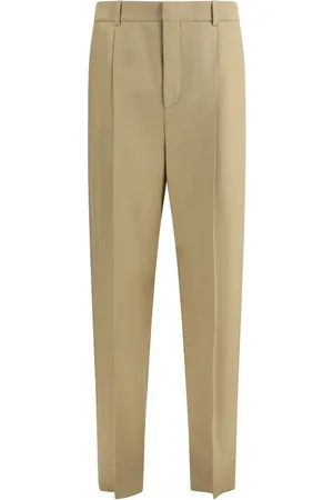Saint Laurent Suit Trousers, male, , Size: M Elegant Wide-Leg Wool Carotte Pants