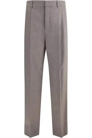 Saint Laurent Suit Trousers, male, , Size: M Elegant Wool Carotte Pants with Pockets
