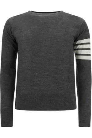 Thom Browne Round-neck Knitwear, male, , Size: XL Iconic Striped Wool Sweater
