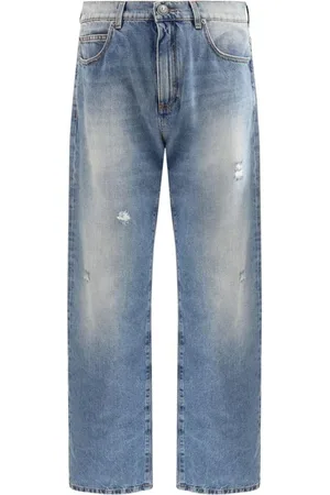 Balmain Straight Jeans, male, , Size: W32 High Waist Ripped Jeans