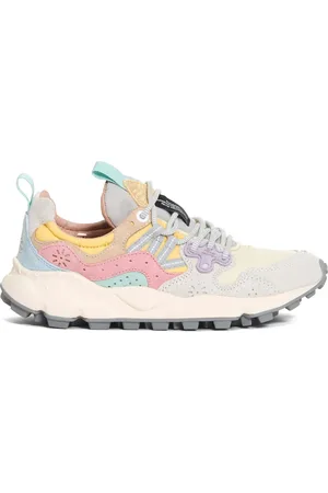 Flower Mountain Sneakers, female, , Size: 6 US Pink, Yellow, and Grey Sneakers