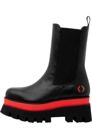 Mikakus Chelsea Boots, female, , Size: 9 US Red Chunky Boot by Paloma Barceló