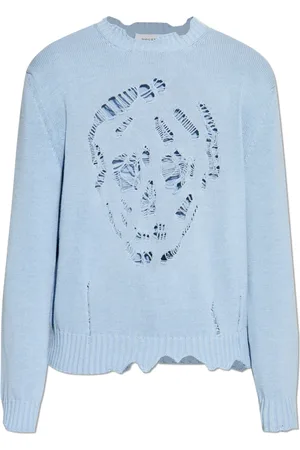 Alexander McQueen Round-neck Knitwear, male, , Size: S Cotton sweater
