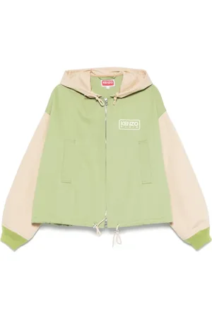 Kenzo Light Jackets, male, , Size: L Avocado Zip Jacket with Toggle