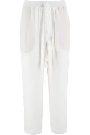 LE TRICOT PERUGIA Straight Trousers, female, , Size: XS Linen Drawstring Waist Pants