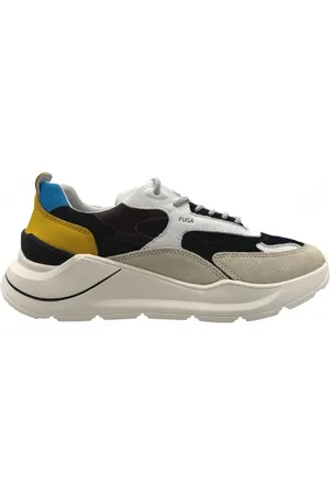 D.A.T.E. Sneakers, male, , Size: 7 US White Mesh Sneakers with Leather Details