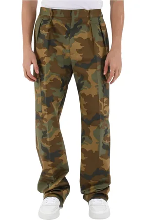 TAGLIATORE Straight Trousers, male, , Size: L Camo cotton pants