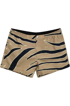 Bottega Veneta Beachwear, male, , Size: L Animal Print Swim Shorts