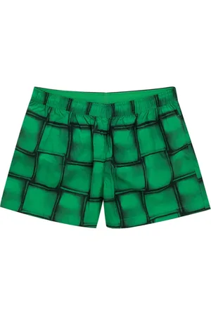 Bottega Veneta Beachwear, male, , Size: L Nylon Boxer Shorts with Cassette Print