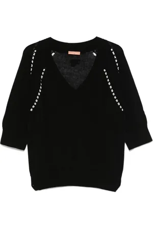 ERMANNO SCERVINO V-neck Knitwear, female, , Size: L V-Neck Cotton Sweater