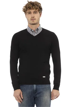 BALDININI V-neck Knitwear, male, , Size: 2XL V-Neck Long Sleeve Sweater