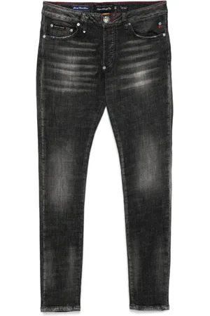 Philipp Plein Slim-fit Jeans, male, , Size: W32 Racing Club Jeans Button Closure