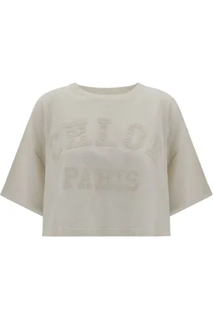Chloé T-Shirts, female, , Size: M Ribbed Crew Neck Logo T-shirt