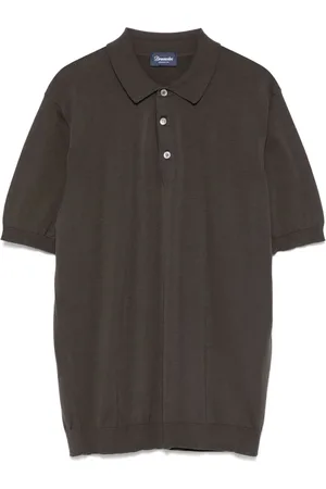 DRUMOHR Polo Shirts, male, , Size: 3XL Cotton Polo Shirt with Classic Collar
