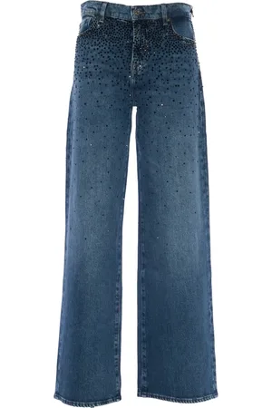 7 for all Mankind Wide Jeans, female, , Size: W28 Crystal Embellished Wide Leg Jeans