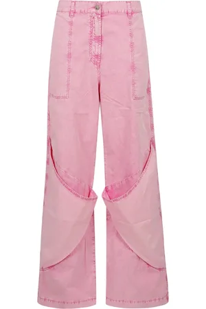 The Attico Wide Trousers, female, , Size: W29 Wide Leg Pants with Hidden Zipper and Button Closure