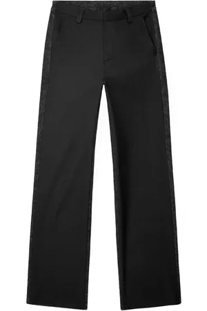 Diesel Straight Trousers, male, , Size: M Wool Cotton Blend Trouser with Oval-D