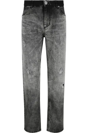 Balmain Slim-fit Jeans, male, , Size: W32 Stonewashed Straight Leg Jeans