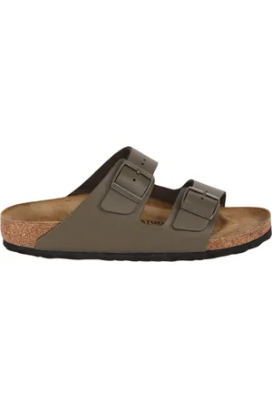 Birkenstock Sliders, male, , Size: 9 US Anatomic Leather Sandals with Buckles