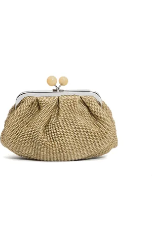 Max Mara Clutches, female, , Size: ONE SIZE Small raffia pastry