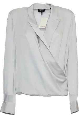 THEORY Blouses, female, , Size: L Platinum V-Neck Blouse
