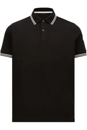 Moncler Polo Shirts, male, , Size: XL Striped Trim Piquet Polo