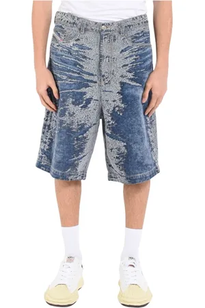 Diesel Denim Shorts, male, , Size: W30 Denim wide leg Bermuda shorts