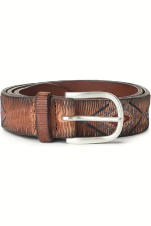 Orciani Belts, female, , Size: 95 CM Leather Geometric Fabric Belt