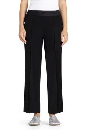 Cambio Straight Trousers, female, , Size: M Wide Fit Culotte Pants with Elastic Waist