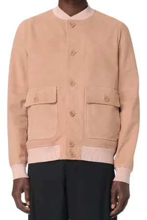 SALVATORE SANTORO Bomber Jackets, male, , Size: 2XL Leather Jacket with Elasticized Details