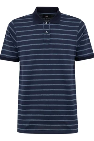 Dunhill Polo Shirts, male, , Size: M Striped Cotton Polo Shirt
