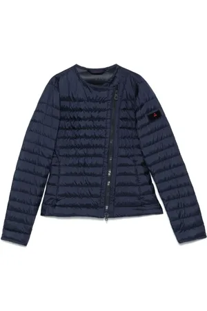 Peuterey Winter Jackets, female, , Size: M Zip-Fastening Coat with Logo Patch