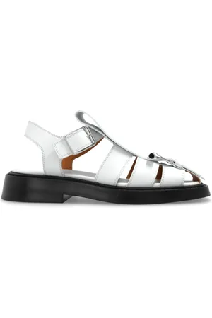 Alexander McQueen Flat Sandals, female, , Size: 7 1/2 US Leather sandals