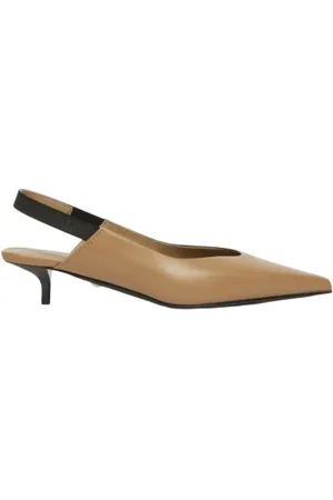 Max Mara Pumps, female, , Size: 6 US Heeled Leather Decollete Shoe