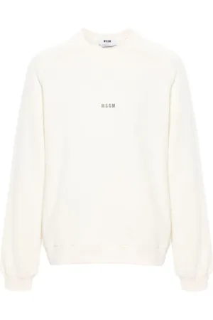 Msgm Sweatshirts, male, , Size: S Logo Print Crewneck Sweater