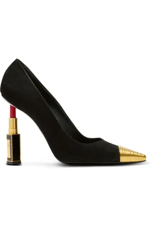 Balmain Pumps, female, , Size: 7 US Lipstick pumps in suede leather and brass
