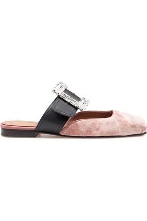 Dolce & Gabbana Mules, female, , Size: 7 1/2 US Velvet Jewel Buckle Sabot