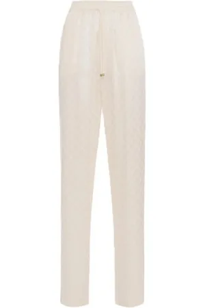 Elisabetta Franchi Straight Trousers, female, , Size: M Acetate Pants