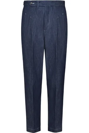 LOW BRAND Suit Trousers, male, , Size: W40 Cotton Trousers with Pleats