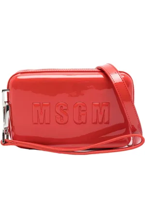 Msgm Cross Body Bags, female, , Size: ONE SIZE Embossed Logo Shoulder Bag
