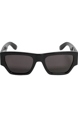 Alexander McQueen Sunglasses, male, , Size: 55 MM Angled Sunglasses with Rectangular Frames