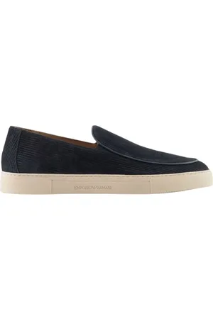 Emporio Armani Loafers, male, , Size: 9 US Navy Slip-On Shoes Stylish Model