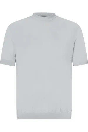 LOW BRAND T-Shirts, male, , Size: L Grey Crewneck Sweatshirt Intarsia Detail