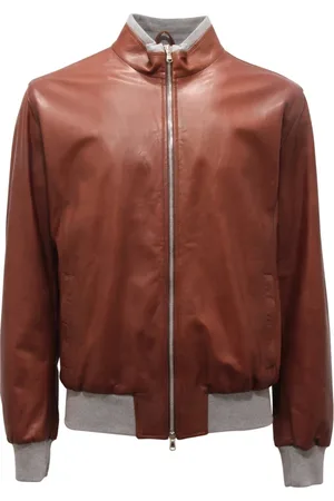 BARBA Leather Jackets, male, , Size: XL Napoli Leather Jacket FOX COL 214